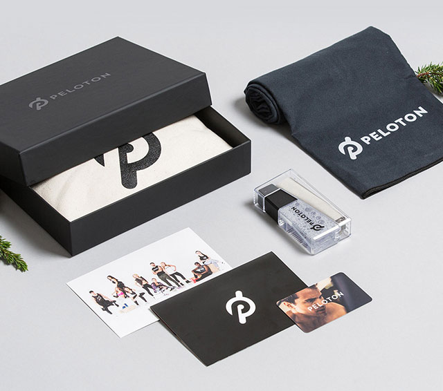 Peloton Items - such as towel cards, box, gift cards