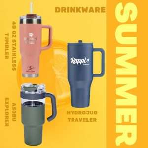 Summer Drinkware: Three different types of tumblers