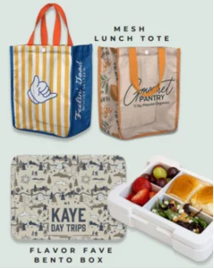 Custom giveaway lunch tote and bento box