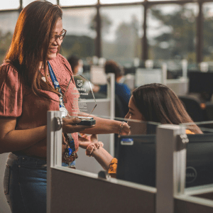 Employee recognition through tangible rewards