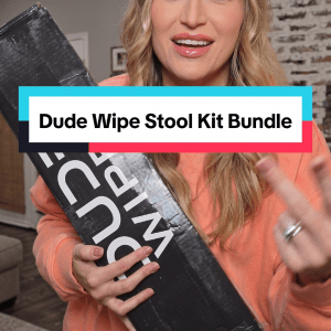 TikTok influencer advertising the BAMKO Made Dude Wipes sTOOL kit
