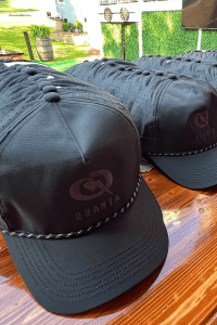 Event Giveaways -- Quanta caps with QR Code Hangtag